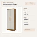 Ver imagem 3 de Armário Multiuso com Chave 2 Portas Cinamomo Off White Formimóveis