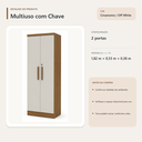 Ver imagem 4 de Armário Multiuso com Chave 2 Portas Cinamomo Off White Formimóveis