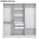 Ver imagem 4 de Guarda Roupa Casal 6 Portas 217x202 Cm E530 Branco Kappesberg