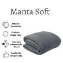 Ver imagem 3 de Cobertor Casal Manta Microfibra Lisa Soft Veludo 2,20mx1.80m:Cinza