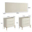 Ver imagem 4 de Conjunto Cabeceira Queen com 2 Mesas de Cabeceira 320cm Cor:luna com Dourado