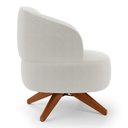 Ver imagem 5 de Poltrona Decorativa Orgânica Living Have Base Madeira Giratória Bouclê Off White - Desk Design