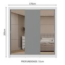 Ver imagem 4 de Guarda-roupa Casal 3 Portas de Correr com Espelhos 2 Gavetas Branco/cinza Sublime Madesa