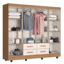 Ver imagem 3 de Guarda Roupa Roupeiro Casal 8 Portas 4 Gavetas Lite Freijó Off White Móveis Leão