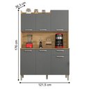 Ver imagem 3 de Conjunto Cozinha C/ Portas e Gavetas Genova Freijó / Gris