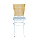Ver imagem 4 de 2 Cadeiras para Mesa Branca Hawai Palha Assento Floral:floral Gelo