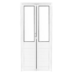 Porta de Alumínio Camarão Com Vidro e Trinco Lado Direito 210x70cm Branco Allo Esquadrias - 1