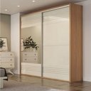 Ver imagem 2 de Roupeiro Menfis 2 Portas com Espelho Cor Freijo Off White 267cm - 66717
