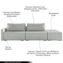 Ver imagem 3 de Sofá Ilha Modulado Milos 252cm Puff Lateral Linho Cinza Claro G33 - Gran Belo