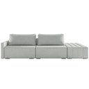 Ver imagem 5 de Sofá Ilha Modulado Milos 252cm Puff Lateral Linho Cinza Claro G33 - Gran Belo
