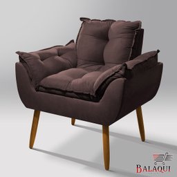Poltrona Luxo para Recepção Sala Espera Clínica:marrom - 2
