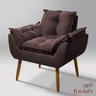 Poltrona Luxo para Recepção Sala Espera Clínica:marrom - 2