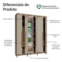 Ver imagem 6 de Guarda-Roupa Casal com Pés 6 Portas Batentes com Espelho Venus Madesa
