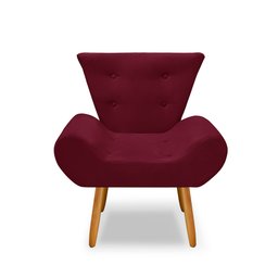 Kit 2 Poltrona Emilia +puff Redondo Decorativo:bordo - 3
