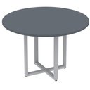 Ver imagem 1 de Mesa de Reunião Redonda P25 Pandin 110 Cm (largura) Tampo Mdp Grafito Pé Aço Tubular Cinza