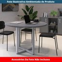 Ver imagem 2 de Mesa de Reunião Redonda P25 Pandin 110 Cm (largura) Tampo Mdp Grafito Pé Aço Tubular Cinza