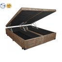 Ver imagem 2 de Cama Box Baú Queen Bi-Partido Green Bege Suede + Colchão Espuma D33 138x188x15
