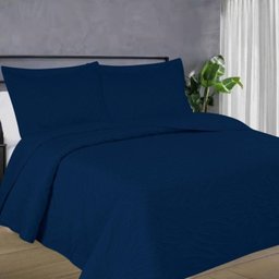 Kit Colcha Super King 3 Peças Cobreleito Bouti Habitat Relevo 280x300cm Azul Escuro - 1