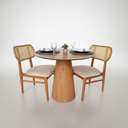 Ver imagem 3 de Mesa de Jantar Redonda Laminado em Madeira 90cm Cairo Marrom