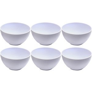 Kit 6 Cumbuquinhas Brancas 356ml Tigelas de Plástico Pequenas Sobremesa Multiuso Cinquetti