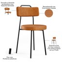 Ver imagem 6 de Kit 6 Cadeiras Decorativas Estofada para Sala de Jantar Barcelona L02 Couríssimo Canela - Lyam Decor