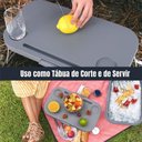 Ver mais imagens de Cesto de Piquenique Dobravel Multiuso 2 em 1 Vira Mesa Notebook Porta Tablet Celular Copo Balde Sili