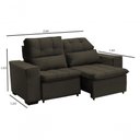 Ver imagem 2 de Sofá Retrátil e Reclinável 150 Cm Classic Veludo Tabaco