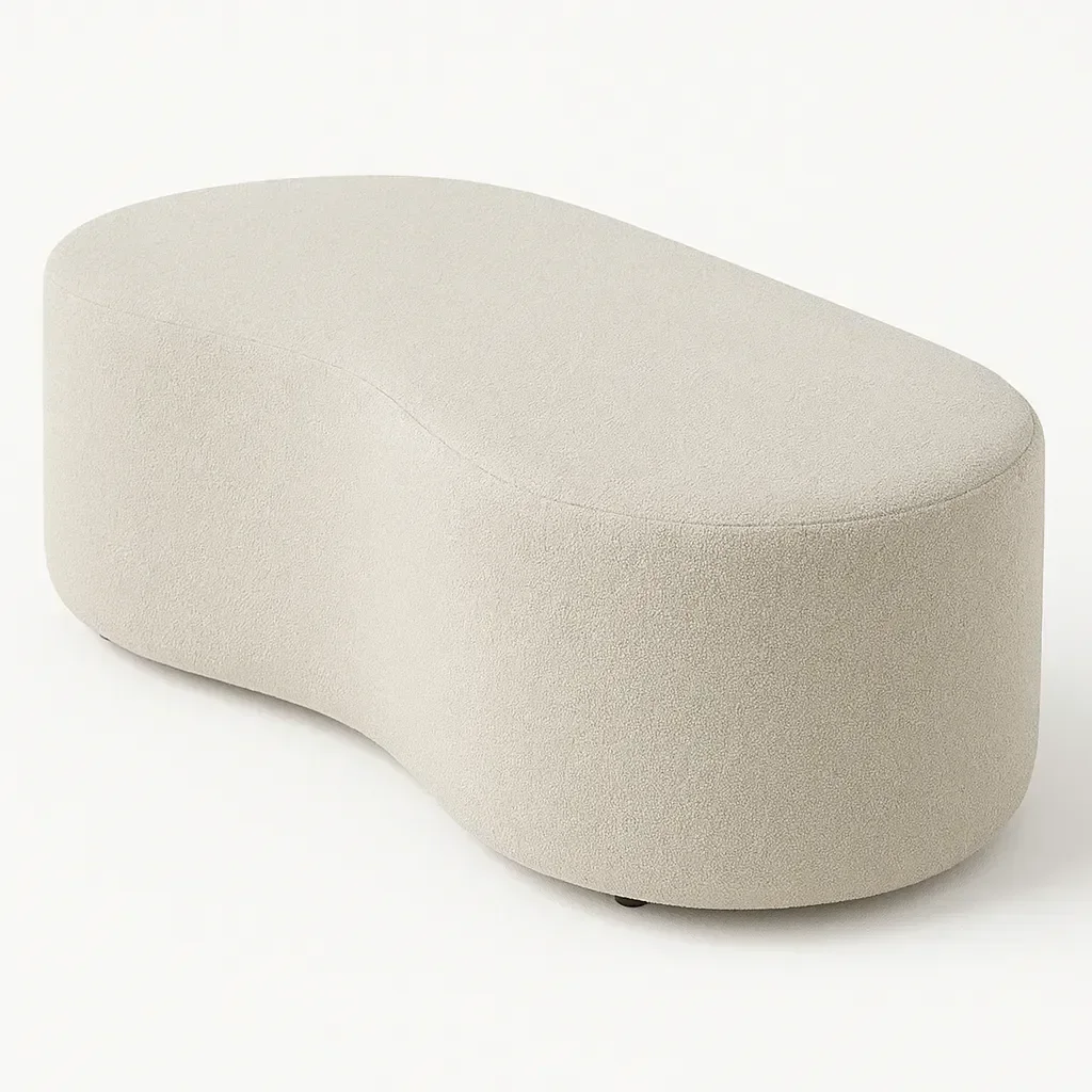 Puff Decorativo Lexus Orgânico Boucle Bege
