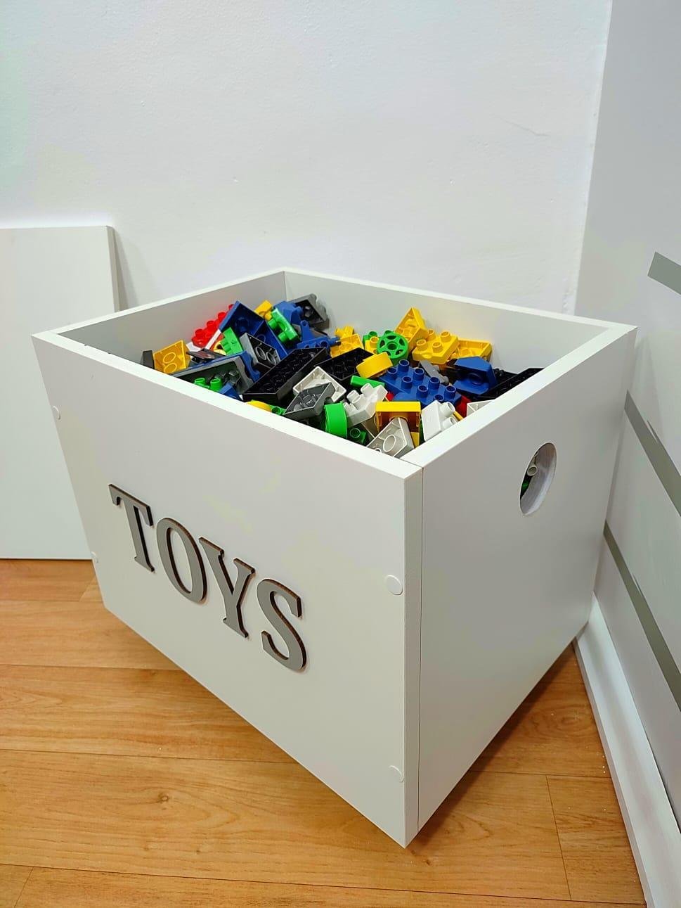 Mini Baú Toy Box Organizador De Brinquedos Com Tampa - 4
