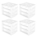 Ver imagem 1 de Kit 4 Gaveteiros Plásticos 3 Gavetas Ordene 16,5x13x13,5cm Porta Objetos Acessórios