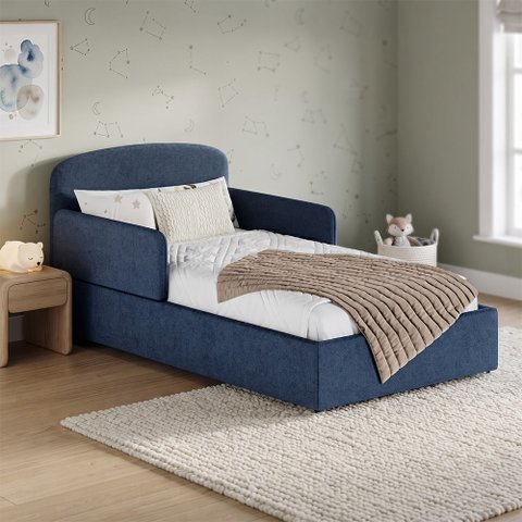 Cama Infantil Montessoriana Jed com Design de Berço para Meninos Azul