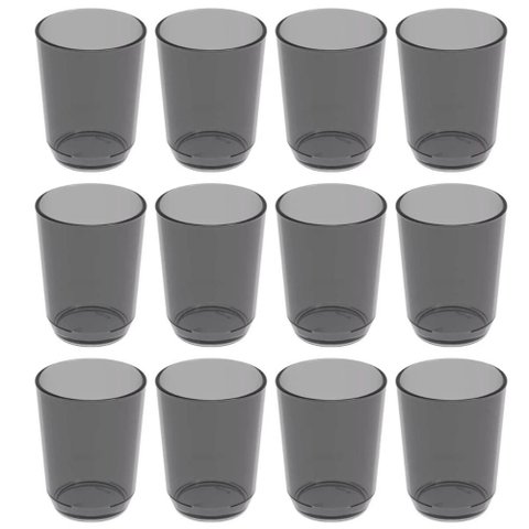 12 Copos Crippa 500ml Plástico Fumê Suco Água Bebidas Escolar