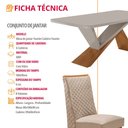 Ver imagem 7 de Mesa de Jantar Yasmin 180cm Tampo MDF Vidro Canto Copo com 6 Cadeiras Yasmin