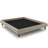Cama Casal Queen Pés de Madeira 176cm Otto P05 Veludo Bege - Lyam Decor - 1