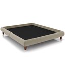 Ver imagem 1 de Cama Casal Queen Pés de Madeira 176cm Otto P05 Veludo Bege - Lyam Decor