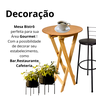 Mesa Bistrô Redonda Alta para Lanchonete Bares Jardim Churrasqueira Área Gourmet - 4