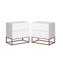 Ver imagem 2 de Kit 2 Mesas de Cabeceira 2 Gavetas Eros 45cm com Pés de Ferro Industrial Design Moderno