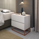 Ver imagem 3 de Kit 2 Mesas de Cabeceira 2 Gavetas Eros 45cm com Pés de Ferro Industrial Design Moderno