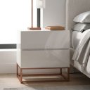 Ver imagem 3 de Kit 2 Mesas de Cabeceira 2 Gavetas Eros 45cm com Pés de Ferro Industrial Cobre Design Moderno