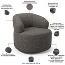 Ver imagem 3 de Kit 02 Poltronas Giratória Orgânica para Sala de Estar Living Helena L02 Linho Mescla Chumbo - Lyam