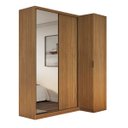 Ver imagem 7 de Guarda Roupa de Canto Porta de Correr com Espelho 3 Portas Mdf Altezza Clean Belmax:freijó