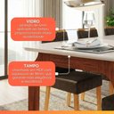 Ver imagem 5 de Mesa Sala de Jantar 1,60m Tampo em Vidro Madeirado-off White