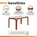 Ver imagem 4 de Mesa Sala de Jantar 1,60m Tampo em Vidro Madeirado-off White