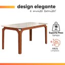 Ver imagem 7 de Mesa Sala de Jantar 1,60m Tampo em Vidro Madeirado-off White