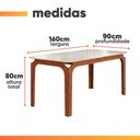 Ver imagem 3 de Mesa Sala de Jantar 1,60m Tampo em Vidro Madeirado-off White