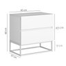 Mesa de Cabeceira Eros Cinza Estilo Industrial com Puxadores Cava e Pés de Ferro Preto - 3