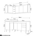 Ver imagem 4 de Armário de Cozinha Modulado de Canto Direito 4 Peças Cp37 Balcão sem Tampo Castanho/cinza - Lumil Lu