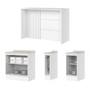 Ver imagem 3 de Bancada de Cozinha Kit Ilha Gourmet Americana 3 Portas Ripado Branco - Henn
