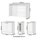 Ver imagem 4 de Bancada de Cozinha Kit Ilha Gourmet Americana 3 Portas Ripado Branco - Henn