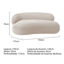 Divã Recamier Luxo Decorativo Canadá 150cm Linho L.d - 3
